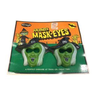 FUN-WORLD Halloween MASK-EYES Green Witch Plastic Glasses #9405